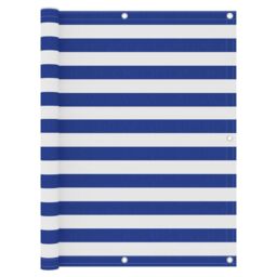 Berkfield Home Balcony Screen White & Blue 120x300 cm Oxford Fabric - thumbnail 1