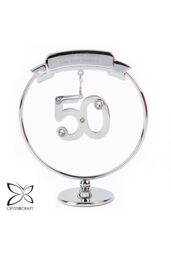 Personalised Memento Company Personalised Crystocraft 50th Celebration Ornament in Metallic Silver - thumbnail 1