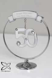 Personalised Memento Company Personalised Crystocraft 50th Celebration Ornament in Metallic Silver - thumbnail 4