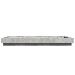 Berkfield Home Bed Frame with LED Lights without Mattress Concrete Grey 100x200cm - Size: 100x200 cm - thumbnail 6