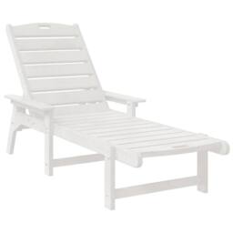 Berkfield Home Sun Loungers 2 pcs White 162x53x98.5 cm HDPE - thumbnail 3