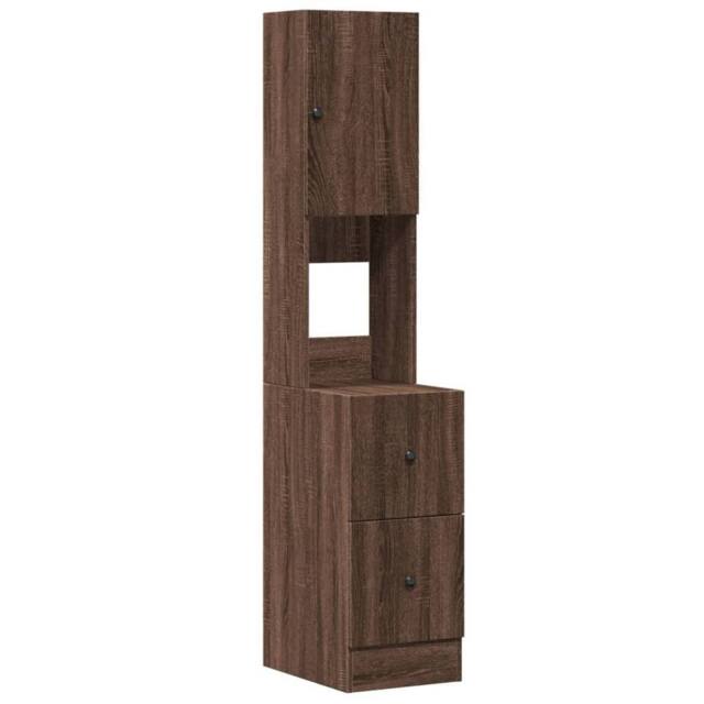Berkfield Home Kitchen Cabinet Brown Oak 35x50x180 cm Engineered Wood - Size: 35 x 50 x 180 cm - image 1