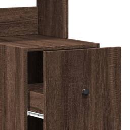 Berkfield Home Kitchen Cabinet Brown Oak 35x50x180 cm Engineered Wood - Size: 35 x 50 x 180 cm - thumbnail 9