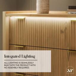 X Rocker XR Living Dak ota Chest of Four Drawers with LED Lights - Wild Oak in Light Oak - thumbnail 3