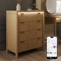 X Rocker XR Living Dak ota Chest of Four Drawers with LED Lights - Wild Oak in Light Oak - thumbnail 1