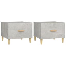Berkfield Home Coffee Tables 2 pcs Concrete Grey 50x50x40 cm Engineered Wood - Size: 50 x 50 x 40 cm - thumbnail 2