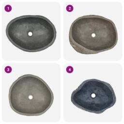 Berkfield Home Basin River Stone Oval (45-53)x(34-41) cm in Taupe - thumbnail 6