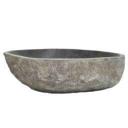 Berkfield Home Basin River Stone Oval (45-53)x(34-41) cm in Taupe - thumbnail 3