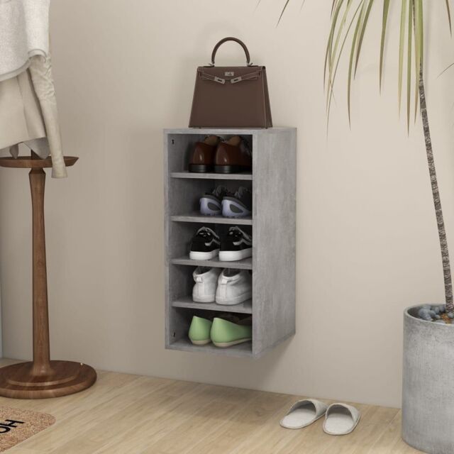 Berkfield Home Shoe Cabinet Concrete Grey 31.5x35x70 cm Engineered Wood - image 1