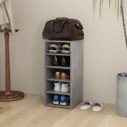 Berkfield Home Shoe Cabinet Concrete Grey 31.5x35x70 cm Engineered Wood - thumbnail 3