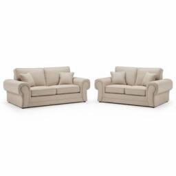 SNUG FURNITURE BIRMINGHAM LTD Wilcot 3+2 Beige Sofa Set Full-Back - thumbnail 2