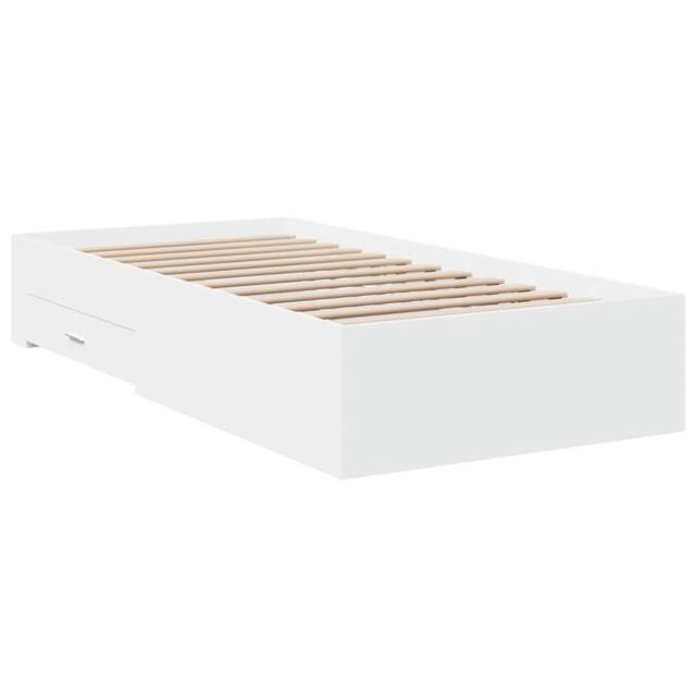 Berkfield Home Modern Bed Frame with Drawers without Mattress White 100x200 cm - image 1