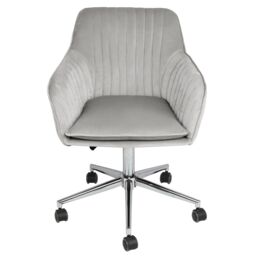 Home Garden Direct Briseis - Swivel Desk Chair in Velvet - Grey