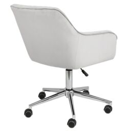 Home Garden Direct Briseis - Swivel Desk Chair in Velvet - Grey - thumbnail 6