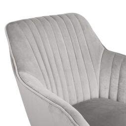 Home Garden Direct Briseis - Swivel Desk Chair in Velvet - Grey - thumbnail 4