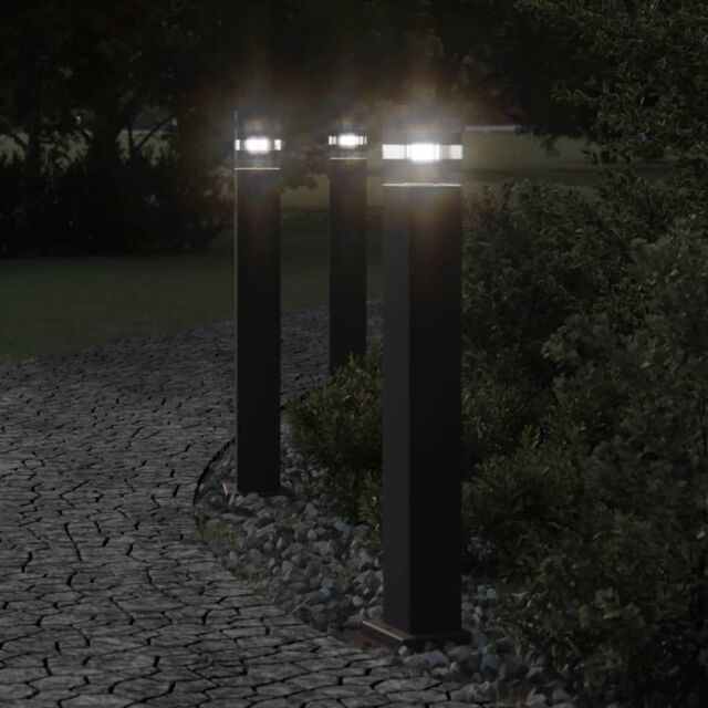 Berkfield Home Outdoor Floor Lamps 3pcs Black 80 cm Aluminium - image 1