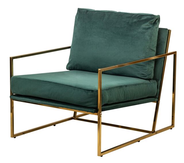 Nordlys Design Lounge Chair with Metal Legs in Green - image 1