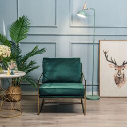 Nordlys Design Lounge Chair with Metal Legs in Green - thumbnail 4
