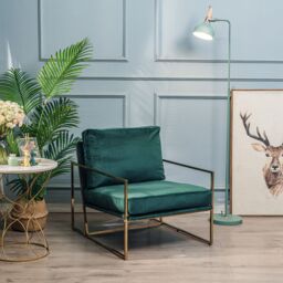 Nordlys Design Lounge Chair with Metal Legs in Green - thumbnail 3