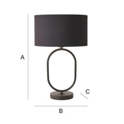 ValueLights Antonia Black & Metallic Gold Drum Shade Matte Black Oval Table Lamp - thumbnail 7