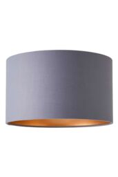 ValueLights Reni Grey Fabric with Metallic Gold Inner Pendant Ceiling Lamp Shade & Bulb - Size: 6 inches - thumbnail 6