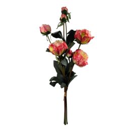 Leaf 70cm Artificial Pink Peony Arrangement Glass Vase - thumbnail 2