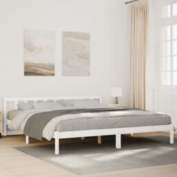 Berkfield Home Extra Long Bed Frame without Mattress White 200x210 cm Solid Wood Pine - thumbnail 1