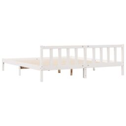 Berkfield Home Extra Long Bed Frame without Mattress White 200x210 cm Solid Wood Pine - thumbnail 6