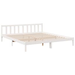 Berkfield Home Extra Long Bed Frame without Mattress White 200x210 cm Solid Wood Pine - thumbnail 3