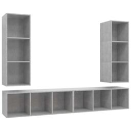 Berkfield Home Wall-mounted TV Cabinets 4 pcs Concrete Grey Engineered Wood - thumbnail 2