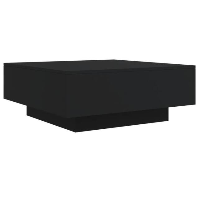 Berkfield Home Modern Coffee Table with LED Lights Black 80x80x31 cm - Size: 80 x 80 x 31 cm - image 1
