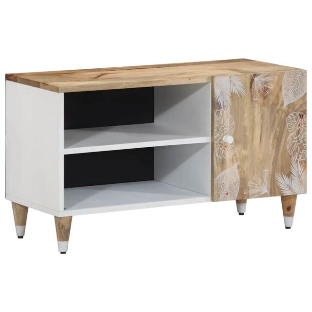 Berkfield Home TV Cabinet 80x31.5x46 cm Solid Wood Mango in Brown - image 1