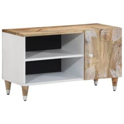 Berkfield Home TV Cabinet 80x31.5x46 cm Solid Wood Mango in Brown - thumbnail 1