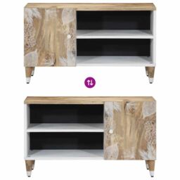 Berkfield Home TV Cabinet 80x31.5x46 cm Solid Wood Mango in Brown - thumbnail 6