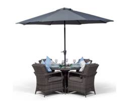 Thats Furniture Arizona Round 4 Seater Patio Dining Set with Ice Bucket Drinks Cooler in Grey - thumbnail 2
