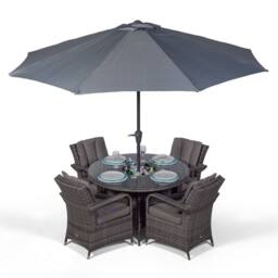 Thats Furniture Arizona Round 4 Seater Patio Dining Set with Ice Bucket Drinks Cooler in Grey - thumbnail 5