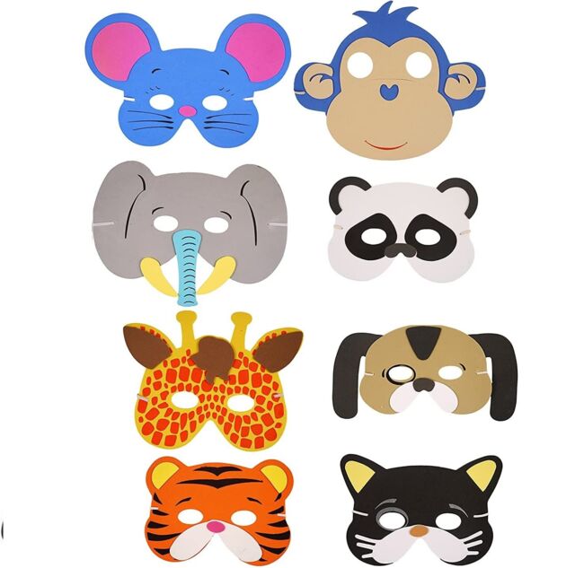 Shatchi Eva Foam Animal Face Masks For Kids Birthday Party Bag Fillers Fancy Dress Accessories Assorted - image 1