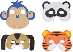 Shatchi Eva Foam Animal Face Masks For Kids Birthday Party Bag Fillers Fancy Dress Accessories Assorted - thumbnail 4