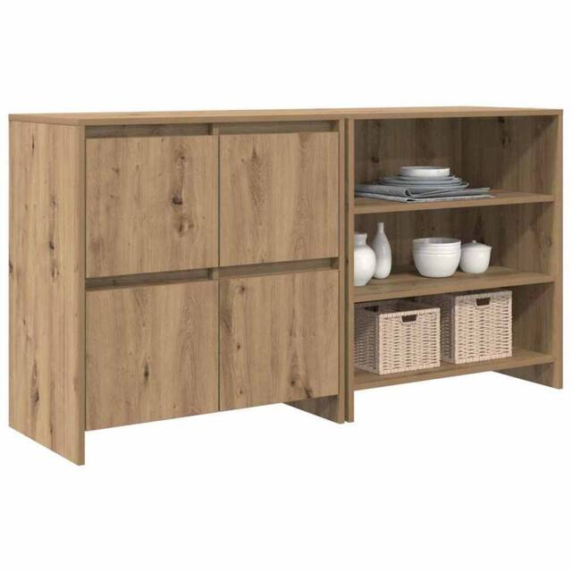 Berkfield Home Sideboard 2 pcs Artisan oak 70 x 41 x 75 cm Engineered wood in Brown - image 1