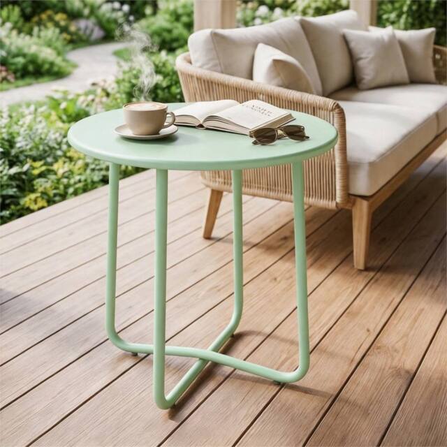 EONLION Green Metal Garden Side Table - Size: 100 cm - image 1