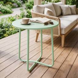 EONLION Green Metal Garden Side Table - Size: 100 cm - thumbnail 1