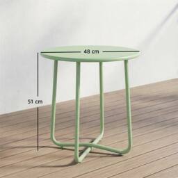 EONLION Green Metal Garden Side Table - Size: 100 cm - thumbnail 2