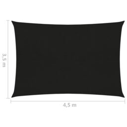 Berkfield Home Sunshade Sail 160 g/m ² Black 3.5x4.5 m HDPE - thumbnail 6