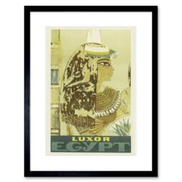 "Artery8 Wall Art Print Luxor Egypt Travel Vintage Framed in Black - Size: W7"" x H9""" - thumbnail 1