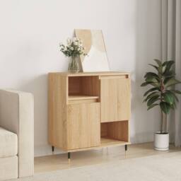 Berkfield Home Sideboard Sonoma Oak 60x35x70 cm Engineered Wood in Light Brown - Size: 60 x 35 x 70 cm - thumbnail 2