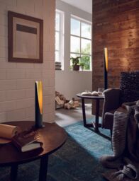 Loops Floor Lamp Light Colour Black Outer & Gold Inner Base Foot Switch Bulb GU10 1x5W - thumbnail 3