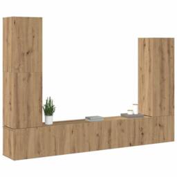 Berkfield Home Classic 4 Piece TV Cabinet Set Wall-mounted Artisan Oak Engineere - thumbnail 1
