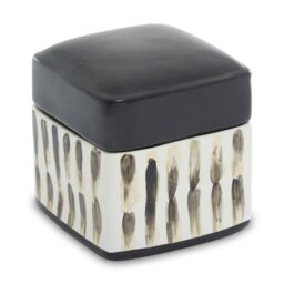 Orsina Minimalist Ceramic Trinket Box With Multicolour Brushstroke Pattern, Modern Jewellery Storage in Black - thumbnail 4