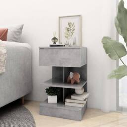 Berkfield Home Bedside Cabinets 2 pcs Concrete Grey 40x35x65 cm - Size: 40 x 35 x 65 cm - thumbnail 3