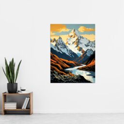Artery8 Aoraki Mount Cook Artwork National Park New Zealand Snow Peaked Mountain Cloud Piercer Extra Large XL Unframed Wall Art Poster Print - thumbnail 4